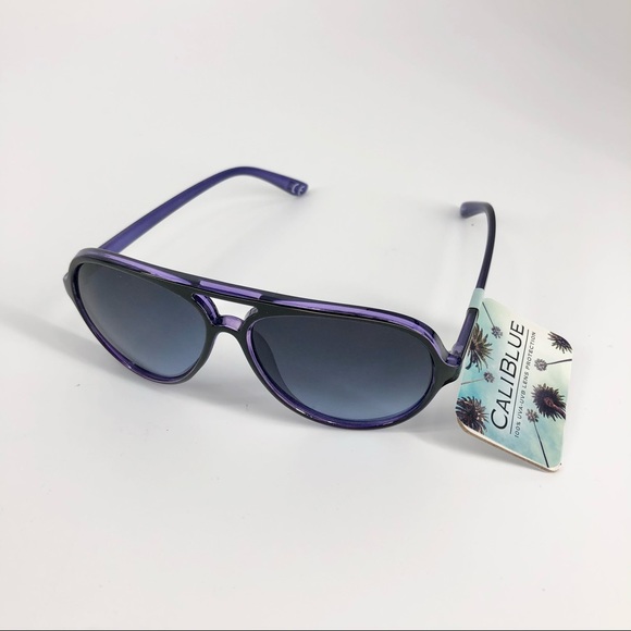 Cali Blue | Accessories | Cali Blue Black Purple Sleek Aviator ...